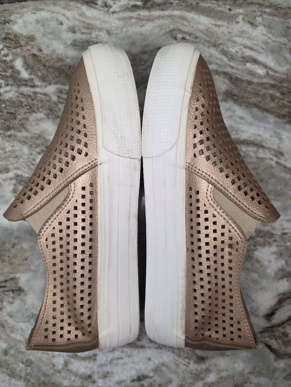 Restricted Women’s Slip-On Perforated Casual Sneakers - Rose Gold - Picture 6 of 8